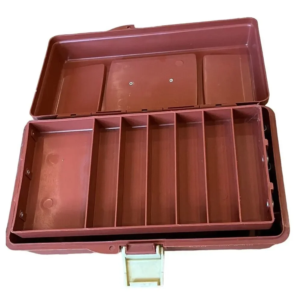 Woodstream Old Pal Tackle Box Vintage PF1040 w/ Folding Tray VTG Copper & Beige